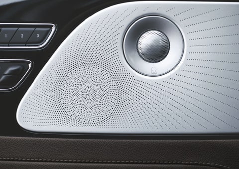 Two speakers of the available audio system are shown in a 2024 Lincoln Aviator® SUV | Johnson Sewell Lincoln in Marble Falls TX