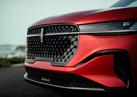The sleek grille of a 2024 Lincoln Nautilus® SUV with the available Jet Appearance Package makes a bold statement. | Johnson Sewell Lincoln in Marble Falls TX